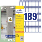 Etikety univerzálne 25,4x10mm Avery A4, silne lepivé 20 hárkov