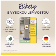 Etikety polyesterové veľmi odolné 210 x 297mm Avery A4 biele 20 hárkov