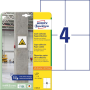 Etikety univerzálne 105x148mm Avery A4, silne lepivé 20 hárkov