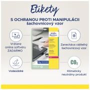 Etikety odolné na špeciálne použitie Avery `šachovnicový vzor` 45,7x21,2mm A4 biele 20 hárkov