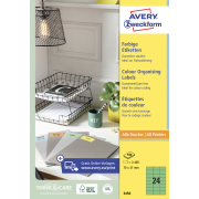 Etikety farebné 70x37mm Avery A4 100 hárkov zelené