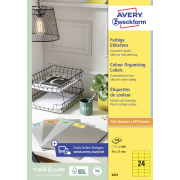 Etikety farebné 70x37mm Avery A4 100 hárkov žlté