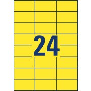 Etikety farebné 70x37mm Avery A4 100 hárkov žlté
