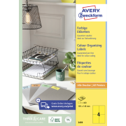 Etikety farebné 105x148mm Avery A4 100 hárkov žlté