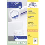 Etikety univerzálne 70x41mm Avery A4 100 hárkov