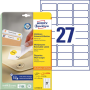 Etikety univerzálne odnímateľné 63,5x29,6mm Avery A4 25+5 hárkov