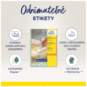 Etikety univerzálne odnímateľné 96x50,8mm Avery A4 25+5 hárkov