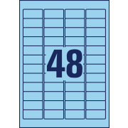 Etikety Avery odnímateľné 45,7x21,2 mm, modré