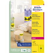Etikety Avery odnímateľné 99,1x38,1 mm neónové žlté