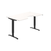 Pracovný stôl Motion Ergo, ZO, 2S, 160x70,5-120,5x90 cm, biela/čierna