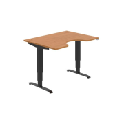 Pracovný stôl Motion Ergo, ZO, 3S, 120x61-128x90 cm, jelša/čierna