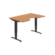 Pracovný stôl Motion Ergo, ZO, 3S, 140x61-128,x90 cm, jelša/čierna