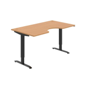 Pracovný stôl Motion Ergo, ZO, 2S, 160x70,5-120,5x90 cm, buk/čierna
