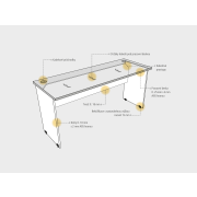 Pracovný stôl Gate, ergo, ľavý, 160x75,5x120 cm, jelša/jelša