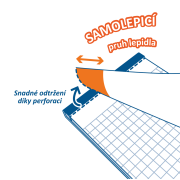Poznámkový samolepiaci blok 25,4x17,8 50 listov biely štorčekový
