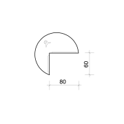 Doplnkový stôl Flex, pravý, 120x75,5x(60x80) cm, biela/kov