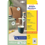Etikety univerzálne kruhové 20mm Avery A4 10 hárkov