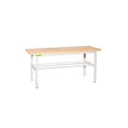 Šatníková lavica s roštom na obuv, v.42 x š.100 x h.33cm, RAL7035 sivá, drevo lipa