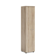 Policová skriňa BASIC, ľavé dvere so zámkom, 40x40x182,1cm, dub Somona