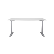 Výškovo nastaviteľný stôl BASIC, 2-motorový, 160x80 cm, podnož sivá + doska biela