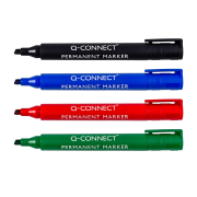 Permanentný popisovač Q-CONNECT zrezaný hrot zelený