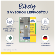 Etikety univerzálne 35,6x16,9mm Avery  A4, silne lepivé 20 hárkov